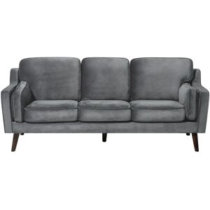 Beliani Grey Velvet 3 Seater Sofa - Living Room Furniture Beliani Grey Velvet 3 Seater Sofa - Living Room Furniture