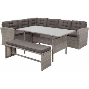 Beliani Garden Corner Dining Set Grey Faux Rattan - Garden Corner Dining Set Beliani Garden Corner Dining Set Grey Faux Rattan - Garden Corner Dining Set