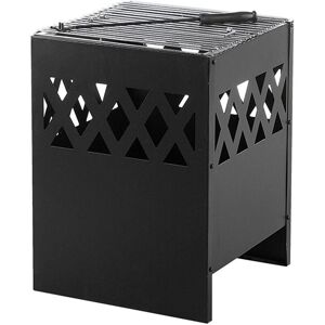 Beliani Fire Pit Heater Black Steel Square Outdoor Garden - Fire Pit Heater Beliani Fire Pit Heater Black Steel Square Outdoor Garden - Fire Pit Heater