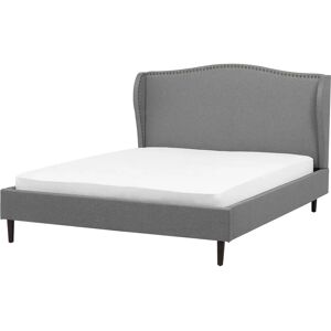 Beliani Bed COLMAR King Size Grey Fabric Upholstery - Bed Beliani Bed COLMAR King Size Grey Fabric Upholstery - Bed