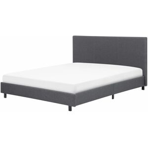 Beliani Bed ALBI - EU King Size Grey Fabric Minimalist Design Beliani Bed ALBI - EU King Size Grey Fabric Minimalist Design