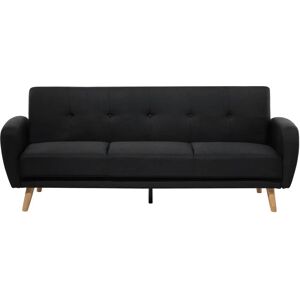Beliani Sofa Bed Black Fabric Upholstered 3 Seater - Sofa Bed Beliani Sofa Bed Black Fabric Upholstered 3 Seater - Sofa Bed