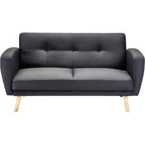 Beliani Sofa Bed Black Fabric Upholstered 2 Seater - Sofa Bed Beliani Sofa Bed Black Fabric Upholstered 2 Seater - Sofa Bed