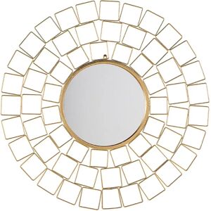 Beliani Wall Mirror LABRIT - 90 cm Gold Round Vintage Wall Mirror Beliani Wall Mirror LABRIT - 90 cm Gold Round Vintage Wall Mirror