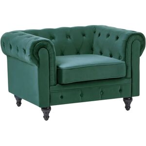 Fauteuil Chesterfield en Velours Vert Émeraude Beliani - Fauteuil - Publicité Fauteuil Chesterfield en Velours Vert Émeraude Beliani - Fauteuil - Publicité