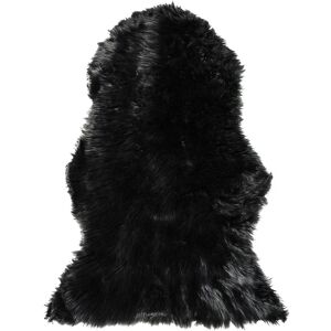 Beliani Black Faux Sheepskin Rug - 53x88cm, Long Pile, Rustic Style Beliani Black Faux Sheepskin Rug - 53x88cm, Long Pile, Rustic Style