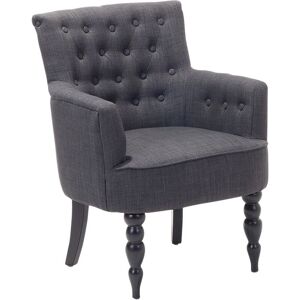 Beliani ALESUND Dark Grey Fabric Armchair - Armchair Beliani ALESUND Dark Grey Fabric Armchair - Armchair