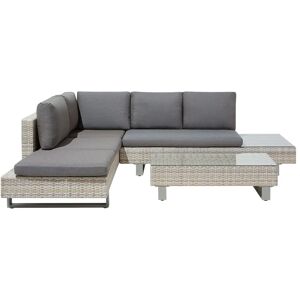 Beliani Beige Rattan Garden Sofa Set with Cushions - 5 Seater Beliani Beige Rattan Garden Sofa Set with Cushions - 5 Seater