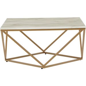 Beliani Coffee Table Beige MDF Marble Effect 80x80 - Coffee Table Beliani Coffee Table Beige MDF Marble Effect 80x80 - Coffee Table