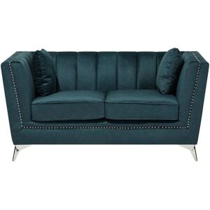 Beliani 2 Seater Velvet Fabric Sofa Teal Blue - Sofa Beliani 2 Seater Velvet Fabric Sofa Teal Blue - Sofa