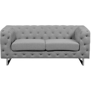 Beliani 2 Seater Chesterfield Sofa Light Grey Button Tufted - Sofa Beliani 2 Seater Chesterfield Sofa Light Grey Button Tufted - Sofa