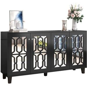 ModernLuxe - Buffet - Noir - 4 portes - Buffet meuble - Publicité ModernLuxe - Buffet - Noir - 4 portes - Buffet meuble - Publicité
