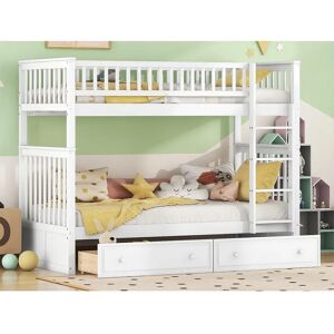 Lits Mezzanine ModernLuxe Blanc - Convertible pour 2 enfants - Gain de place Lits Mezzanine ModernLuxe Blanc - Convertible pour 2 enfants - Gain de place