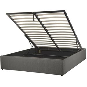 Beliani Slatted Bed Grey Polyester Fabric Upholstered Ottoman Storage - Bed Frame Beliani Slatted Bed Grey Polyester Fabric Upholstered Ottoman Storage - Bed Frame