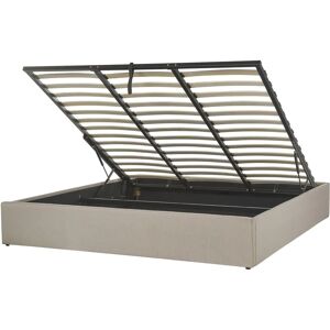 Beliani Bed Frame - EU Super King - Beige Upholstered Bed Beliani Bed Frame - EU Super King - Beige Upholstered Bed