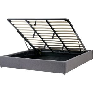 Beliani Bed Frame Dark Grey - EU Super King Size - Slatted Bed Beliani Bed Frame Dark Grey - EU Super King Size - Slatted Bed