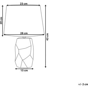 Beliani Bedside Table Lamp Pink Ceramic Base White Shade - Table Lamp Beliani Bedside Table Lamp Pink Ceramic Base White Shade - Table Lamp