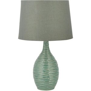 Beliani Bedside Table Lamp Light Green Ceramic Base - Table Lamp Beliani Bedside Table Lamp Light Green Ceramic Base - Table Lamp
