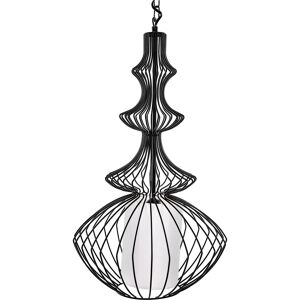 Beliani KOLVA Pendant Light - Industrial Black Metal Lamp Beliani KOLVA Pendant Light - Industrial Black Metal Lamp