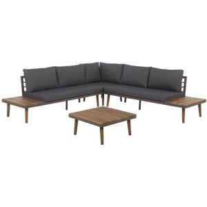Beliani Corner Sofa Garden Set Grey - 5 Seater - Lounge Set - Acacia Wood Beliani Corner Sofa Garden Set Grey - 5 Seater - Lounge Set - Acacia Wood