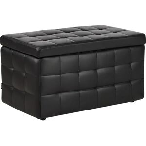 Beliani MICHIGAN Black Faux Leather Ottoman - Storage Furniture Beliani MICHIGAN Black Faux Leather Ottoman - Storage Furniture
