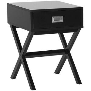 Beliani Bedside Table Black - Rectangular MDF Top Storage Drawer - Scandinavian Style Beliani Bedside Table Black - Rectangular MDF Top Storage Drawer - Scandinavian Style