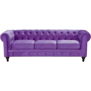 Beliani Purple Velvet Chesterfield Sofa Set - Living Room Furniture Beliani Purple Velvet Chesterfield Sofa Set - Living Room Furniture