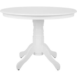 Table à manger ronde blanche Beliani AKRON - Design vintage moderne - Publicité Table à manger ronde blanche Beliani AKRON - Design vintage moderne - Publicité