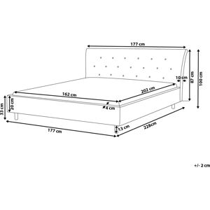 Beliani Bed SAVERNE - King Size Grey Upholstered Modern Bed Beliani Bed SAVERNE - King Size Grey Upholstered Modern Bed