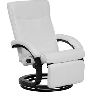Beliani White Faux Leather Recliner - Modern Design Armchair Beliani White Faux Leather Recliner - Modern Design Armchair