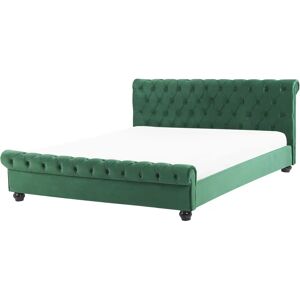 Beliani Bed Emerald Green Velvet Super King - Bed Beliani Bed Emerald Green Velvet Super King - Bed