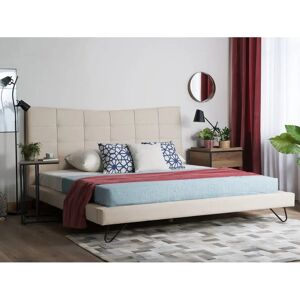 Beliani King Size Bed Light Beige - Bed Beliani King Size Bed Light Beige - Bed