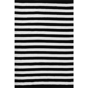 Beliani Modern Black White Stripe Indoor Outdoor Area Rug - Area Rug Beliani Modern Black White Stripe Indoor Outdoor Area Rug - Area Rug