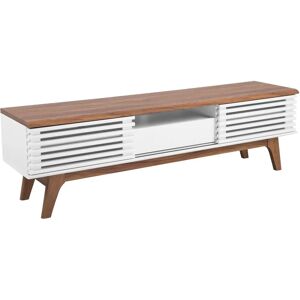 Beliani White DETROIT TV Stand - Modern, 44x149cm, Storage Beliani White DETROIT TV Stand - Modern, 44x149cm, Storage