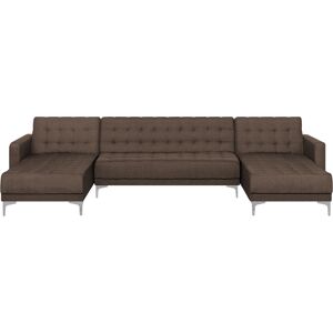 Beliani Brown U-Shaped Modular Corner Sofa Bed - Sofa Beliani Brown U-Shaped Modular Corner Sofa Bed - Sofa