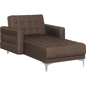 Beliani Aberdeen Brown Reclinable Fabric Chaise Lounge - Chaise Lounge Beliani Aberdeen Brown Reclinable Fabric Chaise Lounge - Chaise Lounge
