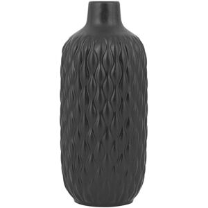 Beliani Black Stoneware Vase - Vase - Black - 31cm Beliani Black Stoneware Vase - Vase - Black - 31cm