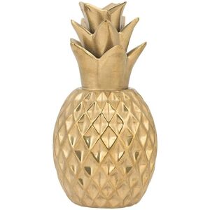 Beliani Gold Ceramic Pineapple Decor - Decorative Figurine Beliani Gold Ceramic Pineapple Decor - Decorative Figurine