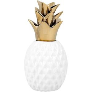 Beliani Decorative Figurine White Ceramic Pineapple Statuette Ornament Glamour Style Decor Accessories - Figurine Beliani Decorative Figurine White Ceramic Pineapple Statuette Ornament Glamour Style Decor Accessories - Figurine