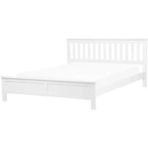 Beliani Bed White Pine Wood King Size - Bed Beliani Bed White Pine Wood King Size - Bed
