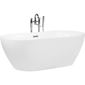 Beliani White Oval Freestanding Bathtub - Modern Design Beliani White Oval Freestanding Bathtub - Modern Design
