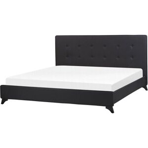 Beliani Bed Black Upholstery 180 x 200 cm EU Super King - Bed Beliani Bed Black Upholstery 180 x 200 cm EU Super King - Bed
