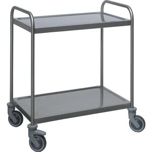 Carrito de servicio de acero inoxidable KaiserKraft - 2 estantes - Ruedas de caucho - Capacidad 120kg Carrito de servicio de acero inoxidable KaiserKraft - 2 estantes - Ruedas de caucho - Capacidad 120kg