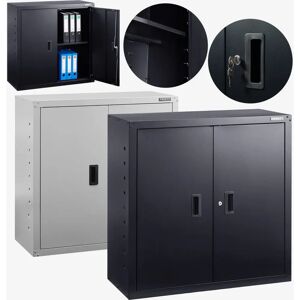 Arebos Black Office Storage Cabinet - 90x90x40 cm - Steel, Lockable Arebos Black Office Storage Cabinet - 90x90x40 cm - Steel, Lockable