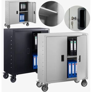 Armoire de bureau grise Arebos avec étagères réglables - Armoire de rangement - Publicité Armoire de bureau grise Arebos avec étagères réglables - Armoire de rangement - Publicité
