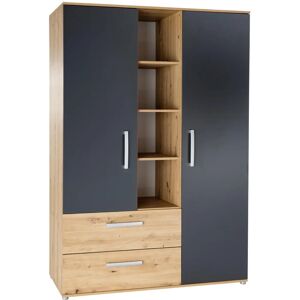 ARTHUR BERNDT Alessio Kleiderschrank - Braun (artisan oak nachbildung, anthrazit) - 130cm x 188cm x 51cm ARTHUR BERNDT Alessio Kleiderschrank - Braun (artisan oak nachbildung, anthrazit) - 130cm x 188cm x 51cm