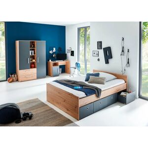 ARTHUR BERNDT Alessio Jugendzimmer-Set - Bett, Schrank, Schreibtisch - Braun ARTHUR BERNDT Alessio Jugendzimmer-Set - Bett, Schrank, Schreibtisch - Braun