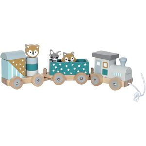 Train en bois avec animaux et blocs - Motricité fine - Publicité Train en bois avec animaux et blocs - Motricité fine - Publicité