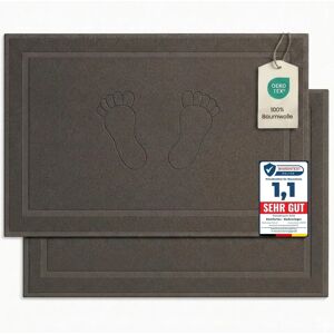 Sevval Badmatten-antraciet - Set van 2, 80x50 cm, Absorberend Sevval Badmatten-antraciet - Set van 2, 80x50 cm, Absorberend