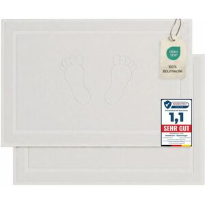 Sevval Wit katoenen badmatten set - Badmat Sevval Wit katoenen badmatten set - Badmat
